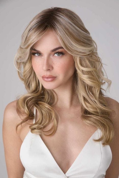 Medium Wavy TP Mono Hair Topper by Amore | Monofilament Top