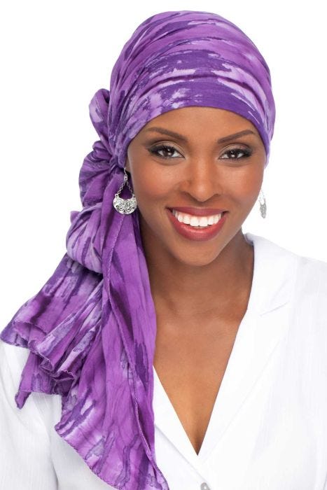 100% Cotton Long Rectangle Tie Dye Head Scarf for Women