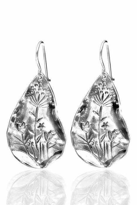 Sterling Silver Prairie Drop Dangle Earrings | Handmade in Israel
