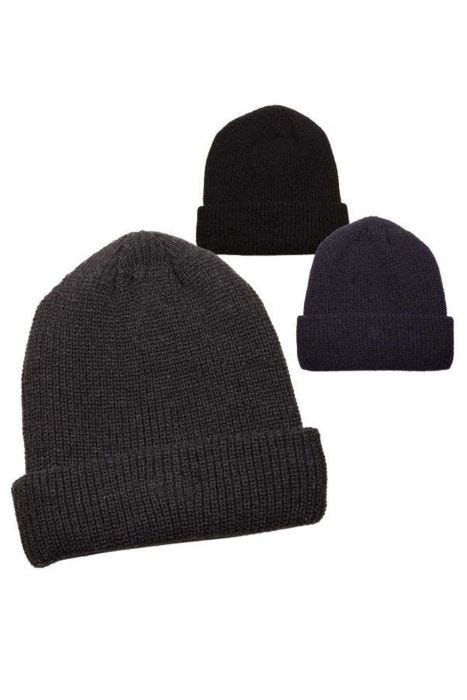 Men's classic fleece lined beanie hats for winter