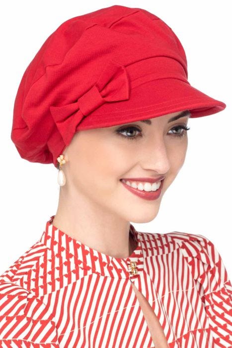 100% Cotton Ball Cap with Detachable Bow by Cardani | UPF 50 + Sun Protection Versatility Newsboy Hat