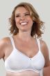 134 Satin Trim T-Shirt Mastectomy Bra by American Breast Care | Seamless Pocketed Bra for Everyday Wear