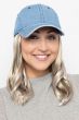 Baseball Cap with Hair: 8290 Wavy Hat Denim by Henry Margu