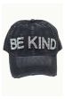 Be Kind Bejeweled Distressed Baseball Cap