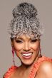 Bombshell Bun and Bang Hairpiece by Kim Kimble | Drawstring Bun, Clip In Bang