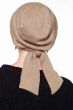 Short Tail Cableknit Scarf | Pure Cotton Knitted Head Wrap