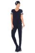 Bamboo Track Tee Shirt | Cardani Womens V Neck Sport Track T Shirt