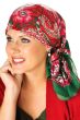 Christmas Holiday Head Scarf - Woodblock Square Scarves for Women