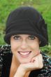 cotton flapper cancer hat patient hat in black
