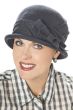 vintage flapper hat - cotton hats for women with hair loss due to cancer or chemotherapy - charcoal