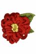Hand Crocheted Aster Flower Brooch Pin | Hat & Headwear Accessory