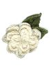 Hand Crocheted Camellia Flower Brooch Pin | Hat & Headwear Accessory
