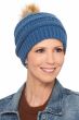 Denim CC Pom Beanie Hat | Cute Beanie Hats for Women