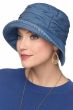 Women in blue tencil pleated bucket hat for chemo