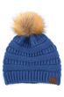 Denim CC Pom Beanie Hat | Cute Beanie Hats for Women