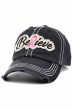 Distressed Believe Baseball Cap | Trendy Baseball Caps for Women