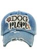 Distressed Dog Mom Baseball Cap | Vintage 100% Cotton Baseball Caps for Women