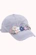 3D Embellished Flower Baseball Cap | Floral Cotton Baseball Hat for Women