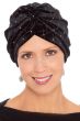 Woman in black velour turban for women