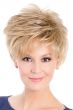 Woman in a 2" to 4.5" light blonde hair topper for thinning hair