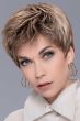 Woman in a classic light auburn lace front pixie wig