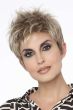 Woman in a messy light brown pixie wig