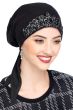 Embroidered Easy To Tie (E-T-T) Pre Tied Scarf Cap | Hand Sewn Beaded Headscarf