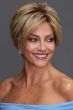 short bob wig with side swept bangs and clean shape