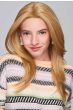 Young girl in an extra long warm blonde straight children's wig