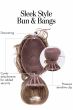 Sleek Style Bun & Bangs by Kim Kimble | Heat Resistant, Bun Hairpiece with Bangs