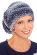 Woman in cute blue marled multicolor slouchy winter beanie for women