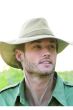 Cool guy outdoors in fedora style safari hiking hat with air ventilation