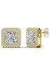 Norah Princess Cut Halo Stud Earrings by Cate & Chloe | Simulated Diamond Crystals
