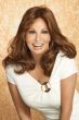 Raquel Welch in long medium auburn lace front wig with face framing layers and side swept bangs