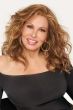 Raquel Welch in a full curly medium auburn past the shoulders lace front wig