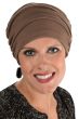gathered cotton sophia turban in brown - for cancer patients and hair loss - wear 3 ways!