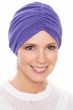 Woman in purple turban for women with cancer
