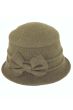 Susan Bow Pull On Fleece Cloche Hat | Wool Hats for Women