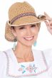 Woman in cute colorful straw western style cowboy hat