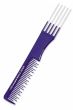 Blue professional quality teasing comb with metal teeth for wigs