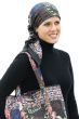 cotton head scarf and tote bag set for cancer patients in avant garde paisley