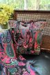 Cotton Woodblock Print Head Scarf and Tote Bag Set with Scrunchie