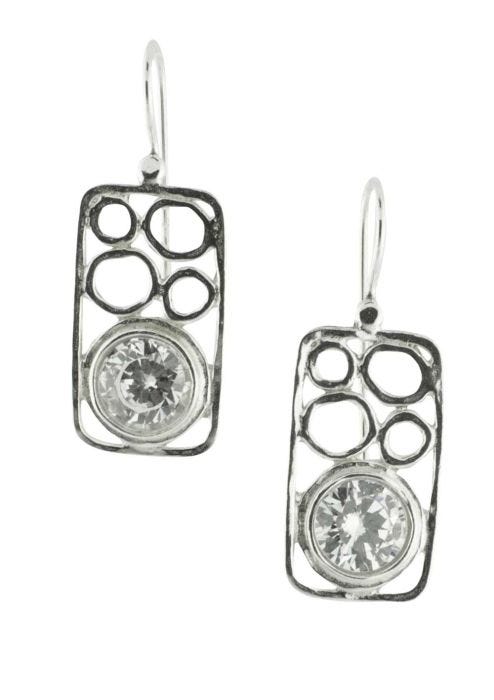 Sterling Silver Earrings | Zirconia Stepping Stones