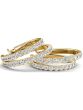 Corina Double Row 20mm Hoop Earrings by Cate & Chloe | 18K Gold Plated, Swarovski Crystals