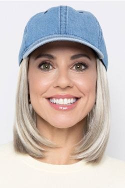Baseball Cap with Hair: 8292 Classic Bob Hat Denim by Henry Margu Baseball Cap with Hair: 8292 Classic Bob Hat Denim by Henry Margu