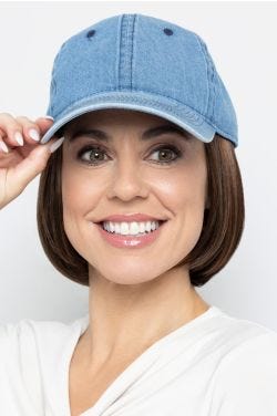 Baseball Cap with Hair: 8293 Short Hat Denim by Henry Margu