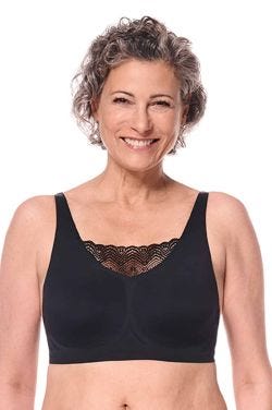Amoena Esra Wire-Free Bra | Seamless Pocketed Mastectomy Bra with Lace Panel
