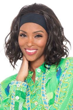 Brandi Headband Wig by Cardani | Beach Waves Curly Hair Headband