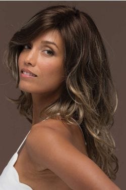 Orchid by Estetica Designs Wigs - Lace Front and Lace Part Wig-Iced Mocha - Light Chestnut Brown Base w/Light Brown/Ash Blonde/Golden Blonde Painted Highlights