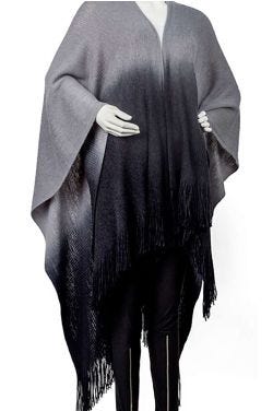 Ombre Knit Fringe Ruana | Wrap for Women